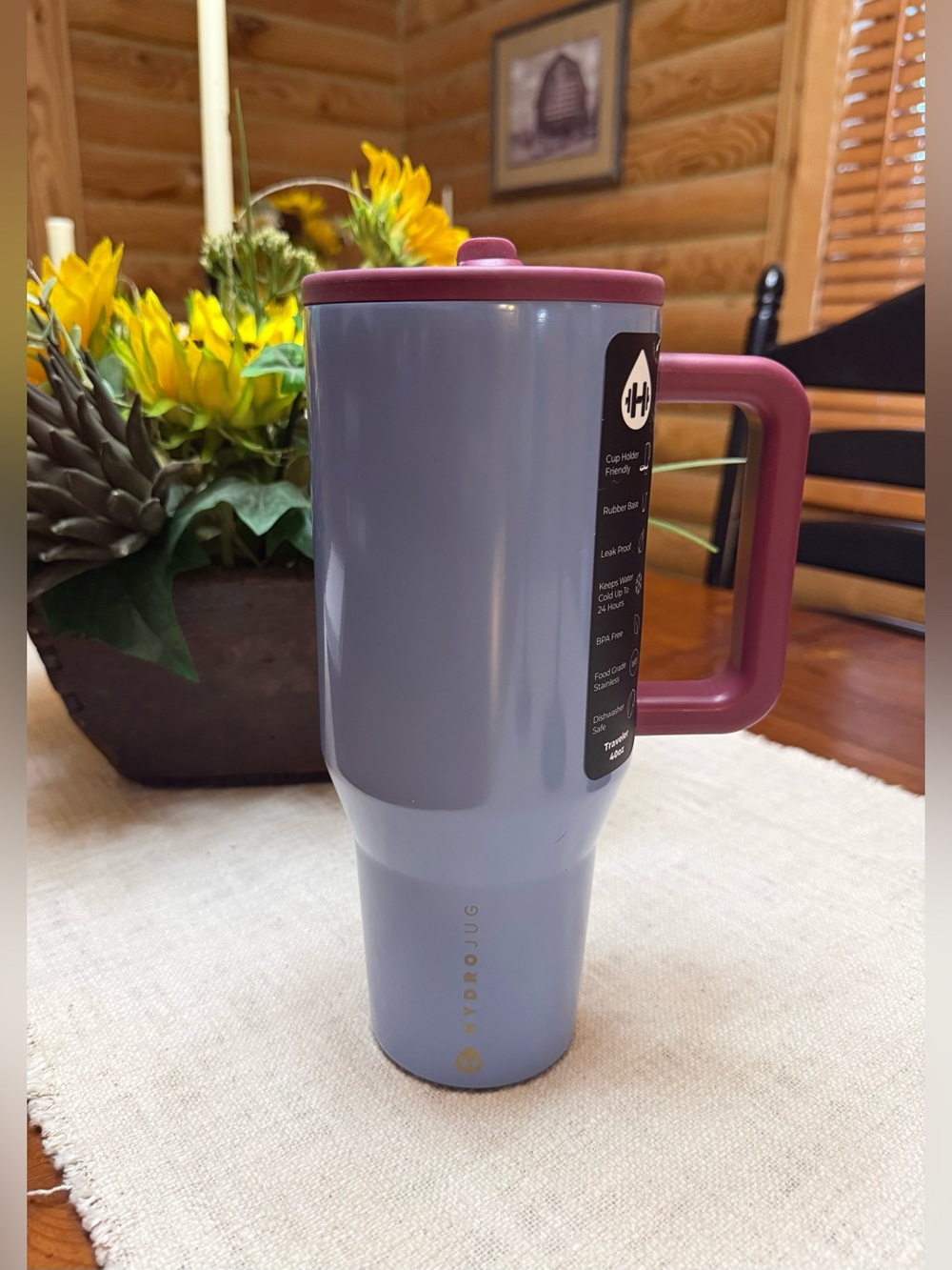 MULBERRY SKIES HydroJug 40oz Traveler Straw Tumbler